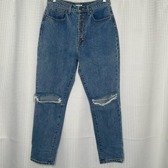 Weworewhat We Wore What The Danielle Jeans Exposed Button Fly High Rise Sz 30 - Picture 3 of 12
